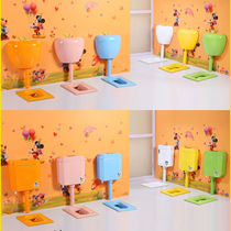 Childrens color squatting toilet kindergarten cartoon squatting pit ceramic potty children big urinal with S curved water tank project