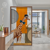 Light luxury Nordic custom solid wood Net red screen partition living room hotel porch block elephant seat screen