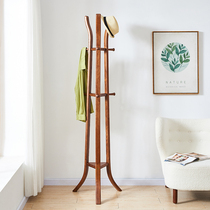 New Chinese clothes rack all solid wood hanging hangers floor home bedroom coat rack living room simple hanging clothes shelf