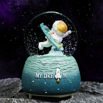 Astronaut astronaut crystal ball music box rotating music box children creative boy version boy birthday gift
