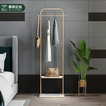 Light luxury marble coat rack floor hanging clothes rack bedroom simple household storage double layer hanger rack