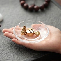 Thickened crystal glass incense insert incense holder Household indoor aromatherapy stove Creative sandalwood line incense burner Zen vertical agarwood