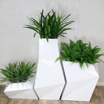 Spot mall landscape FRP flowerpot seat custom outdoor section combination rectangular simple big flower