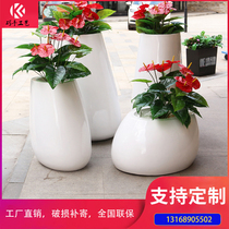 FRP creative flowerpot combination shopping mall outdoor aisle landscape modern simple floor vase decorative flower Ware