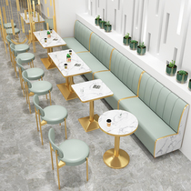 Net red dessert milk tea shop table and chair combination simple fresh snack drink West restaurant Cafe card seat sofa
