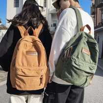 Hong Kong I Tgreg port Wind canvas Bag Boys College Students High School Student Retro Backpack Women Double Shoulder Travel Bag