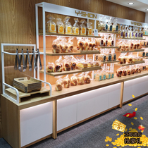 Bread cabinet bread display cabinet solid wood Iron Island cabinet side cabinet display rack cake model display counter commercial