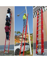 Telescopic ladder Single ladder folding mobile household lifting ladder climbing ladder Construction site aluminum alloy ladder engineering ladder thickening
