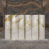 Simple modern mobile folding screen partition living room entrance metal custom office restaurant light luxury aluminum alloy