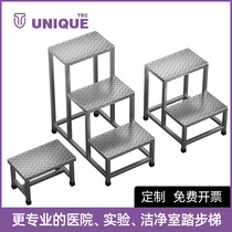 304 stainless steel ladder Stepping steps climbing ladder Injection molding machine feeding ladder thickened fixed three-step ladder custom