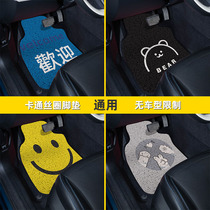 Car mat universal wire loop single piece anti-dirt easy to clean cute cartoon Lady protection foot pad custom