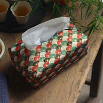 Original Japanese hot stamping cloth art tissue towel bag paper towel bag drawing paper bag retro drawing paper tissue bag towel box