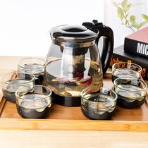 1000 2000ML teapot heat-resistant explosion-proof glass bubble teapot flower teapot set large capacity tea set kettle