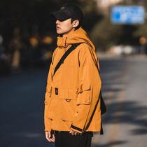 Japanese tooling jacket jacket jacket mens spring and autumn leisure trend 2021 New Wild hooded loose assault jacket