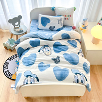 Pure cotton kindergarten quilt three-piece set childrens cotton nap bedding cotton quilt core baby entering the kindergarten six-piece set