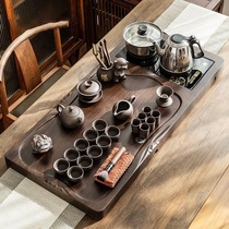 Complete tea set full automatic one-body kettle household living room light luxury high-end solid wood tea plate modern tea table