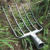 Fork agricultural five stock fork full steel solid steel fork agricultural tool grass fork manure fork straw fork over outdoor