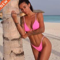Swimwear Women 2021 Sexy Micro Bikini Brazilian Solid Black