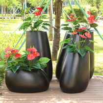 FRP Oval flowerpot modern Nordic floor vase Mall hotel Flower Bowl outdoor square beautiful Chen flower Ware
