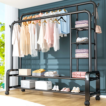 Clothes rack Floor-to-ceiling bedroom household hanging clothes storage artifact Simple drying hanging clothes storage folding indoor cooling rod