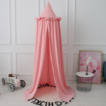 INS new Nordic Tencel cotton lace dome childrens tent three-dimensional flower baby mosquito net bed mantle decoration