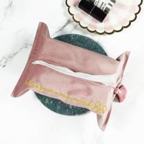 Velvet embroidery ins cloth tissue box Nordic simple drawing paper box home living room solid color car paper drawing sleeve