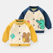Baby coat womens foreign atmosphere full moon baby clothes spring sports coat one year old newborn male spring and autumn baseball uniform