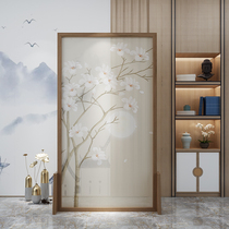 Screen partition living room modern simple new Chinese porch office bedroom custom solid wood mobile flower bird seat screen