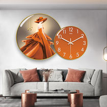 Creative light luxury living room wall clock modern simple fashion Home Watch personality decorative painting wall clock hanging clock hanging clock
