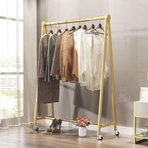 Thickened single rod drying rack floor folding bedroom inside and outside cool drying rack quilt balcony hanging rack moving pulley