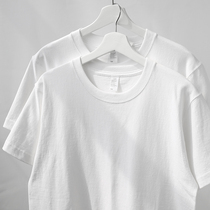 Early spring di wave 250g heavy cotton white bottoming shirt short sleeve men's solid color simple loose T-shirt top