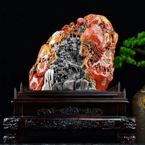 Natural Shoushan Fields Yellow Jade Hibiscus Stone Coincidentally Sculpted Living Room Xuan Guan Pendulum Pieces Yaan Green Chite Original Stone Crafts