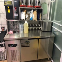 Refrigerated Bench Commercial Slotted Copper Tube Hotel Salatai Full Equipment Preservation Cabinet Milk Tea Machine Milk Tea Shop