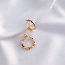 2021 new design sense earrings female light luxury temperament earrings without ear hole mosquito coil ear clip earrings tide