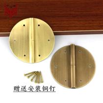 Chinese antique pure copper detachable hinge mahogany Chinese furniture wardrobe shoe cabinet door round surface copper hinge