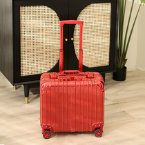 Small suitcase 18 inch chassis aluminum frame 20 inch red wedding dowry box logo custom mini box