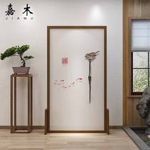 Modern Chinese flower and bird screen partition entrance porch bedroom home living room decoration simple Zen mobile seat screen