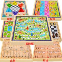 Multiple All-in-one Checkers Flight Chess Five Chess Fighting Beast Chess Children Puzzle Thinking Training Toys Versatile Student Benefit