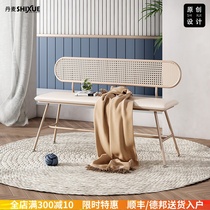 SHIXUE Design) Ant-chair) Nordic Day-style minimalist light extravagant living room for changing shoes backrest genuine leather strip benches