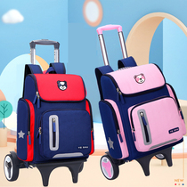 Children primary school students boys and girls grades one two three to six upgrade large-capacity stair luggage case