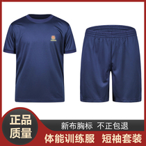 Fire physical training suit suit mens summer short-sleeved flame blue rescue quick-drying sports army fan t-shirt