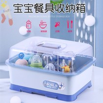 New product Cup storage shelf Plastic wine glass shelf Drain household tea box with tray Bottle box with lid