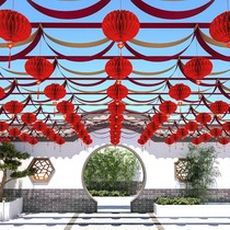 New Years wedding rural gate lantern decoration scene layout wedding wedding wedding wedding wedding dress tide