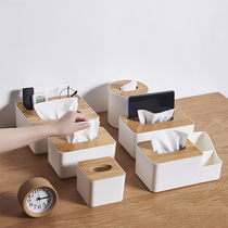 Tissue box living room creative simple drawing paper box Nordic luxury high-end commercial napkin remote control storage paper box
