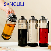 Glass oil pot oil bottle automatic opening and closing leak-proof non-hanging oil kitchen household oil tank soy sauce vinegar bottle set