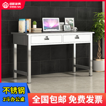 Stainless steel computer writing desk purification workshop work laboratory operation table with drawer table