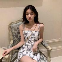 Short suspenders slim dress women 2021 new summer waist temperament summer skirt suspender skirt small man