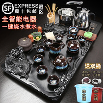 Fully automatic induction cooker solid wood tea tray integrated tea set for home living room full set kung fu big tea sea tea table