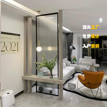 The entrance living room door-to-door Changhong glass small wabi-sabi wind partition wall screen wall modern minimalist light luxury