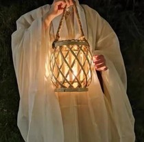 Bamboo small lantern ancient style Mid-Autumn Festival pendant portable lantern Hanfu photo props palace lantern Chinese style decoration